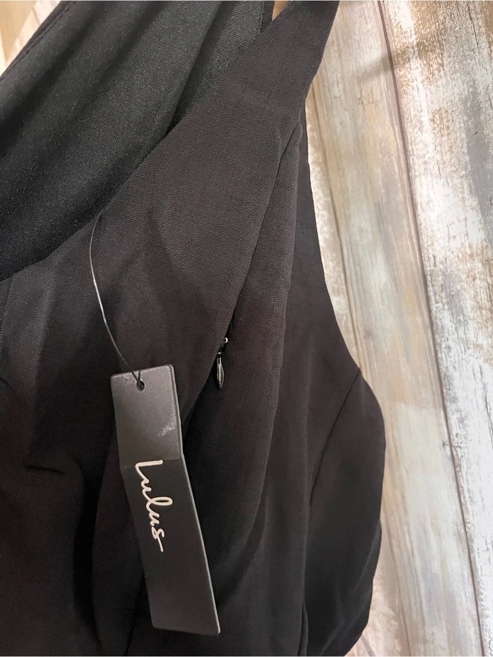 Lulus Black Sleeveless Wide Leg Jumpsuit Tie Waist Romper Size Large
